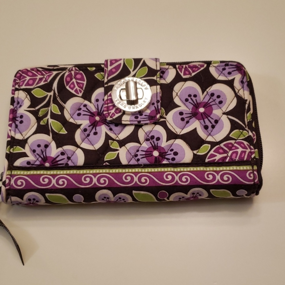 Vera Bradley Plum Petals turn lock wallet